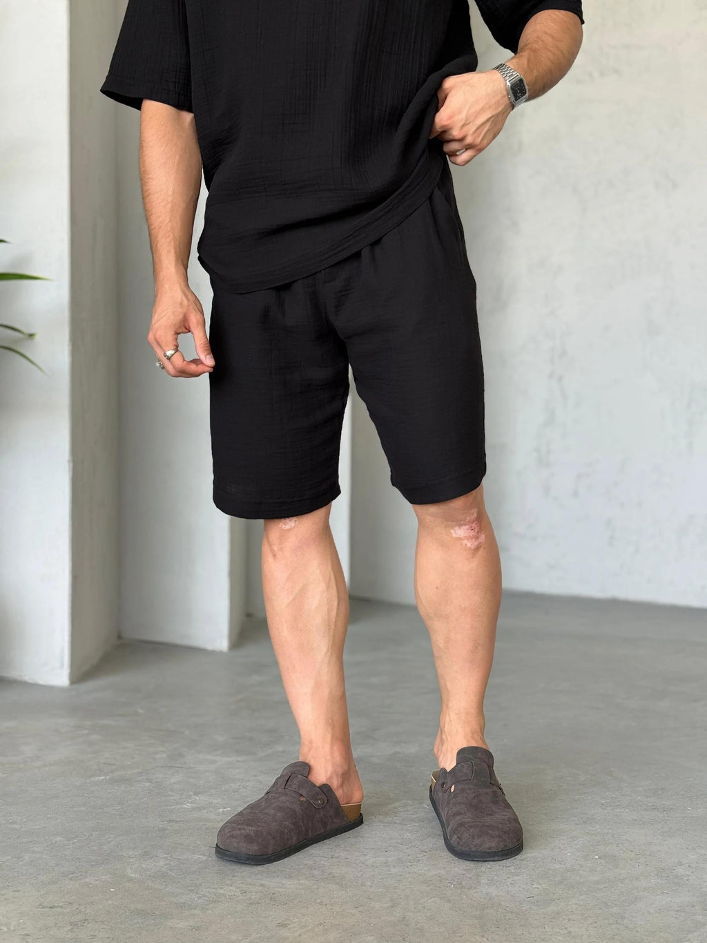 Muslin Short Set – Black | Set.010