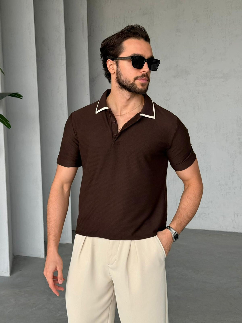 T-shirt Polo - Brown | TST.04