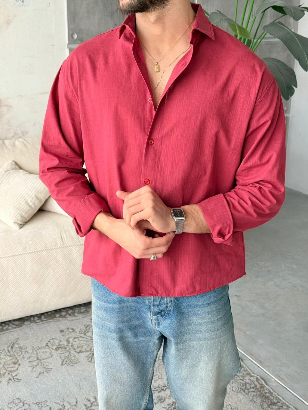 Soft Texture Shirt Bordo | GML.019
