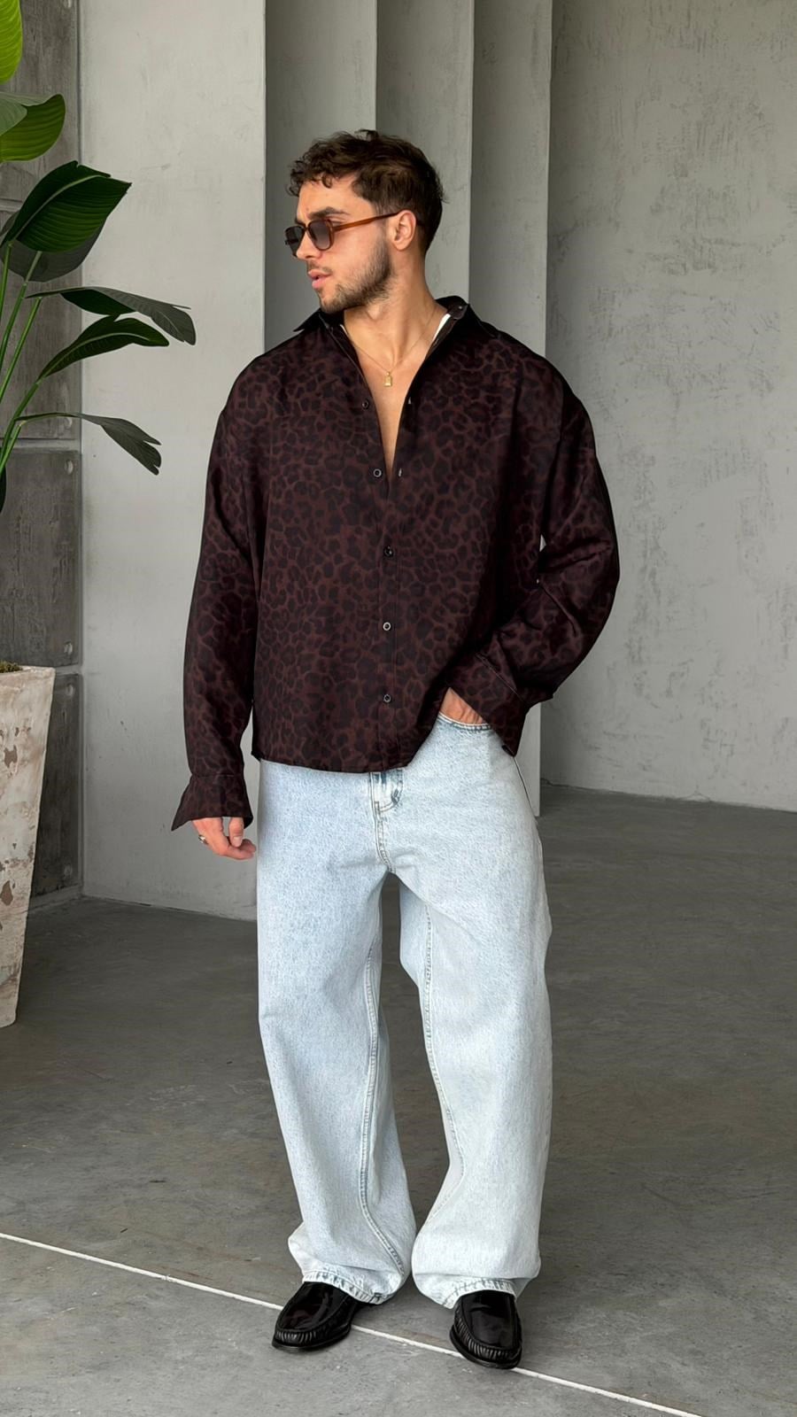 Dark Leopard Oversize Shirt | GML.018