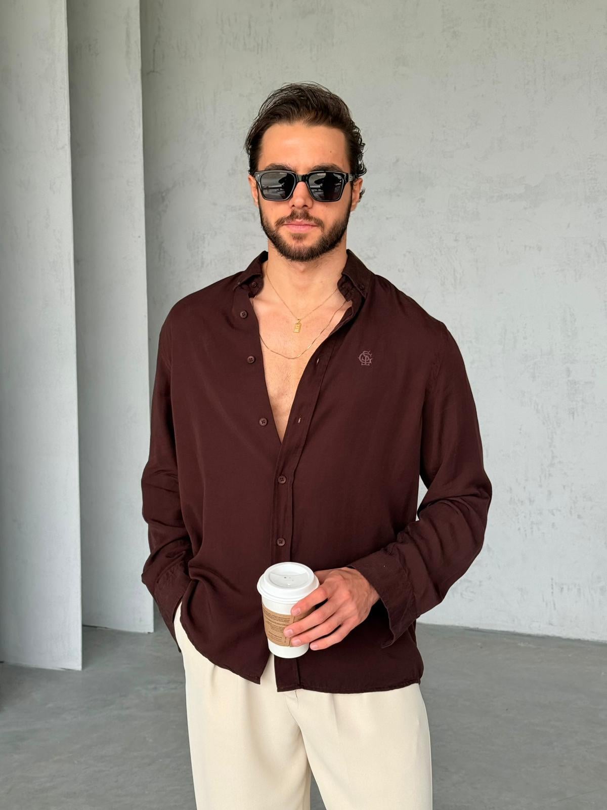 Tansel Shirt - Brown |  GML.010