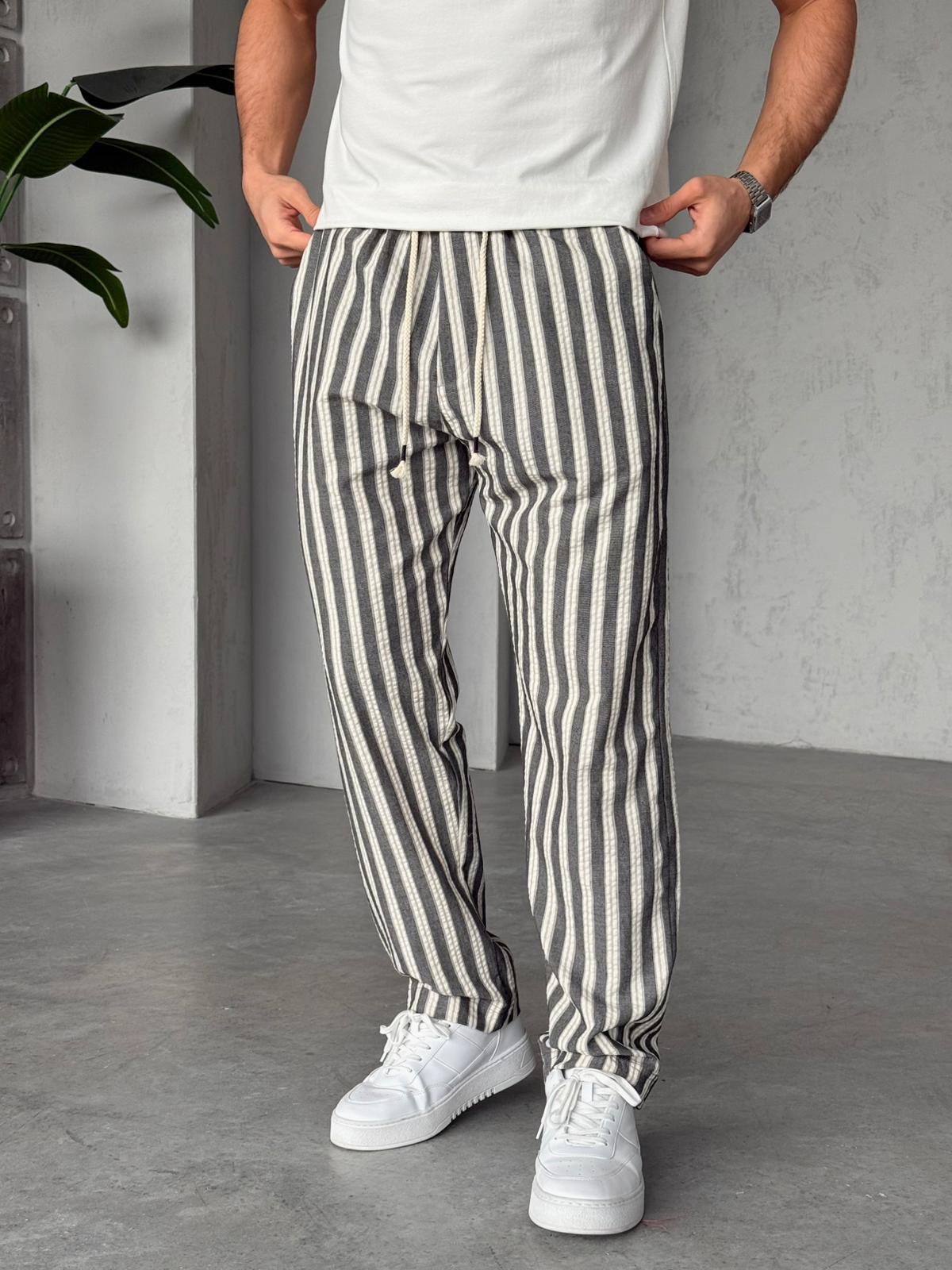 Striped Jogger Pants M - HAKI | PNT.08