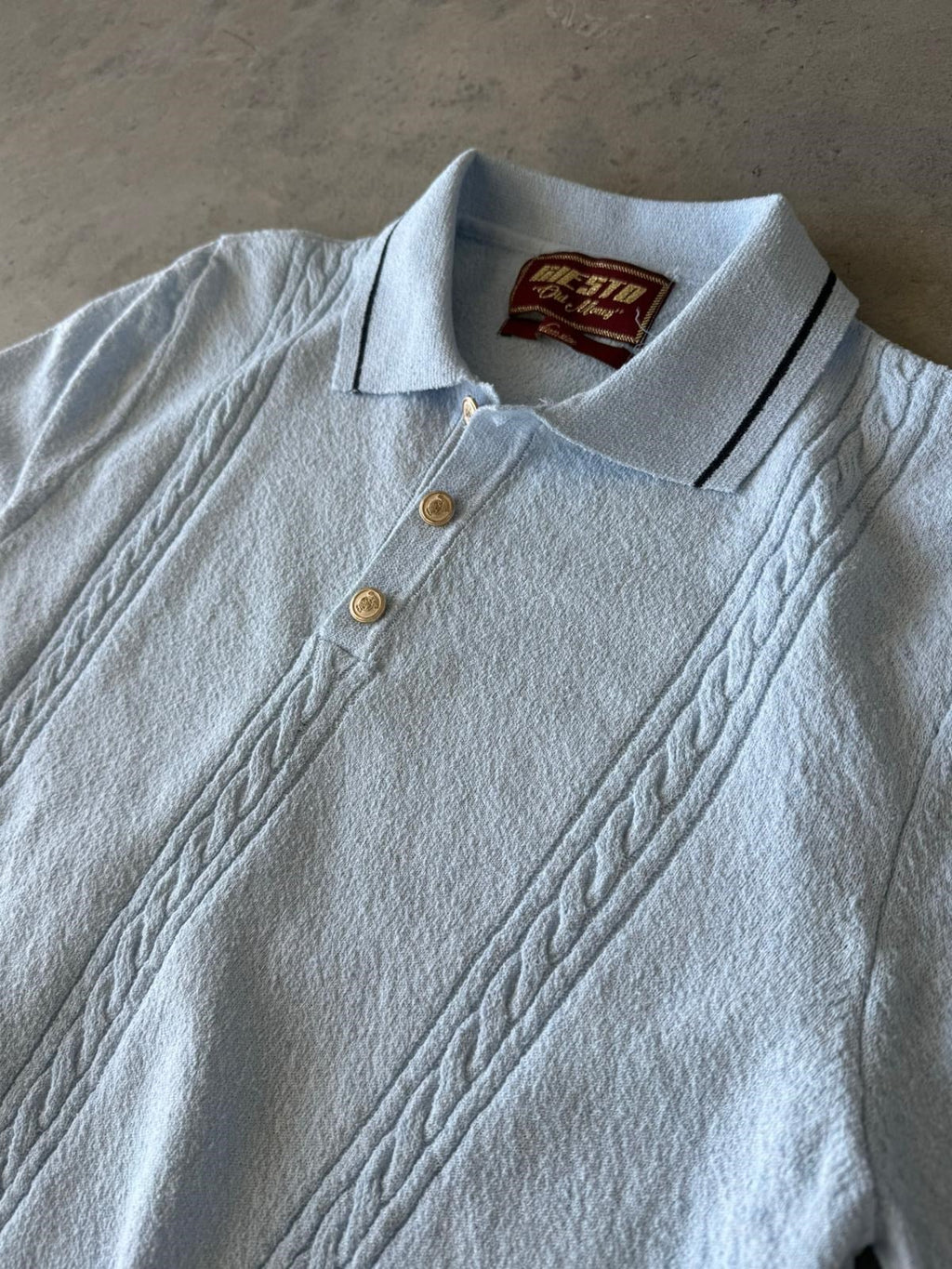 Gold Button Triko – Baby Blue | TST.0021