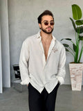 Linen Oversize Shirt - Natural White | GML.013
