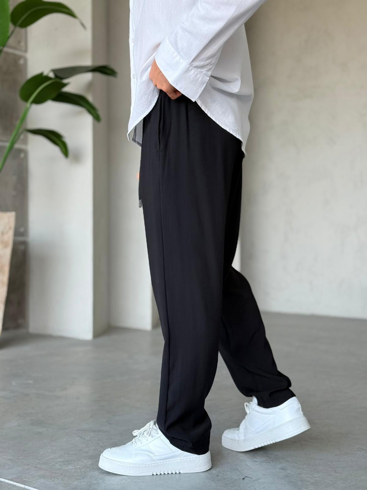 Modal Baggy Jogger Pants M – Black | PNT.05
