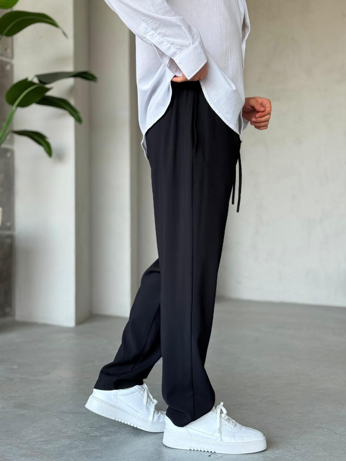 Modal Baggy Jogger Pants M – Black | PNT.05