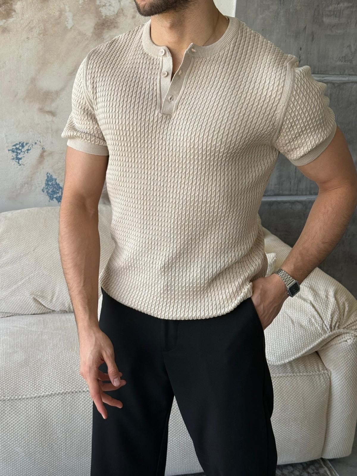 Button Knit – Cream | TST.021