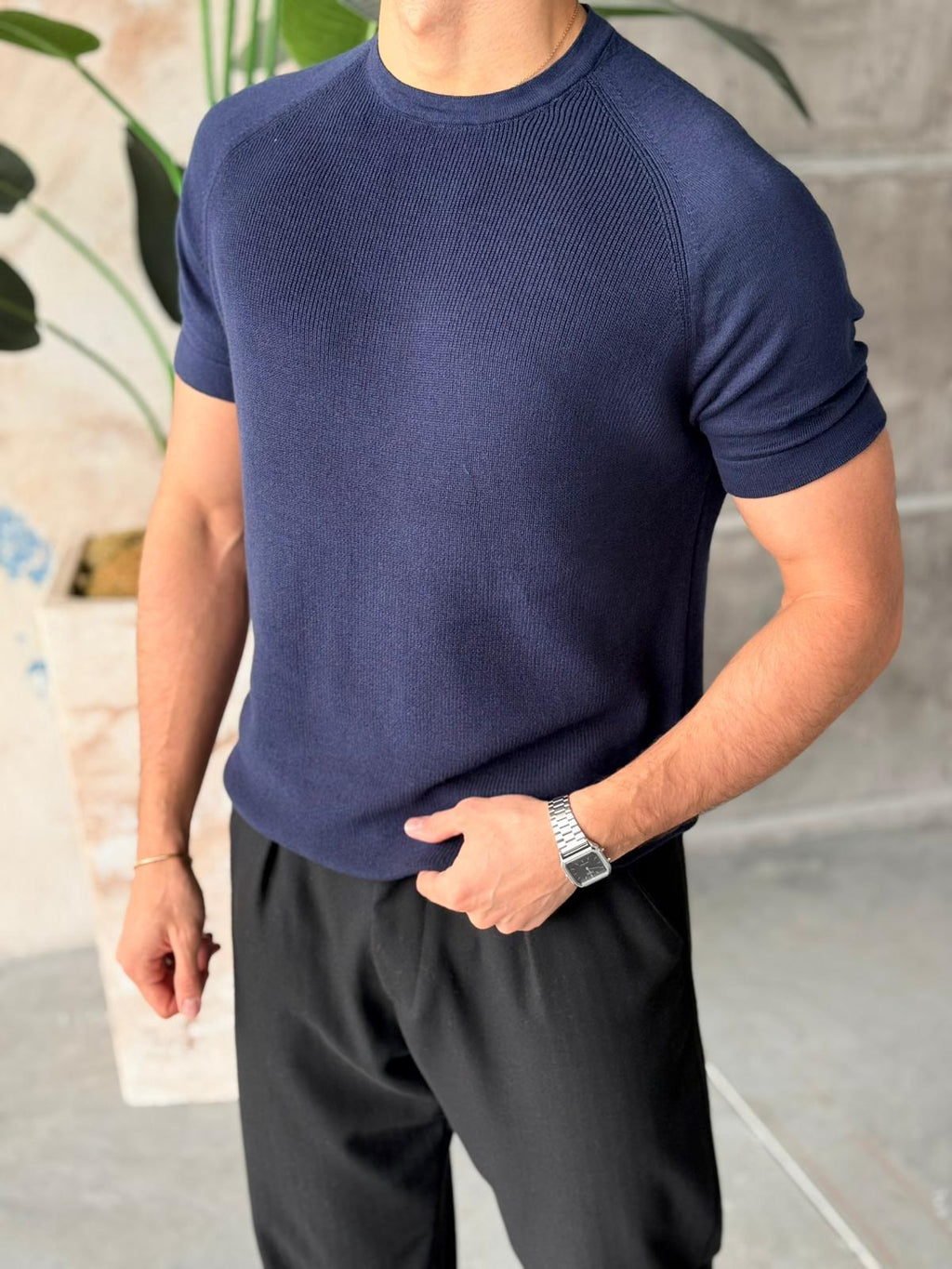 Reglan Knit Navy Blue | Tst.026