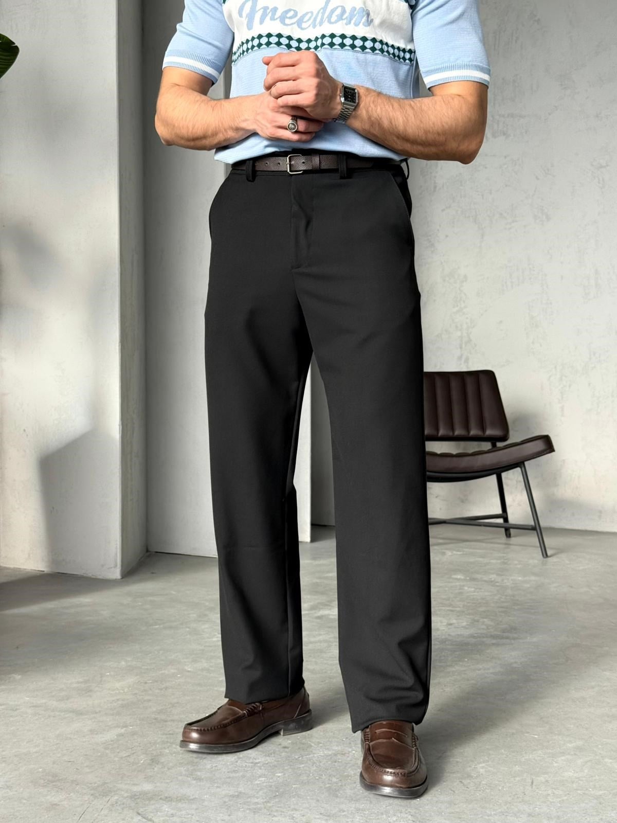 Baggy Fit Pants W – Black | PNT.03
