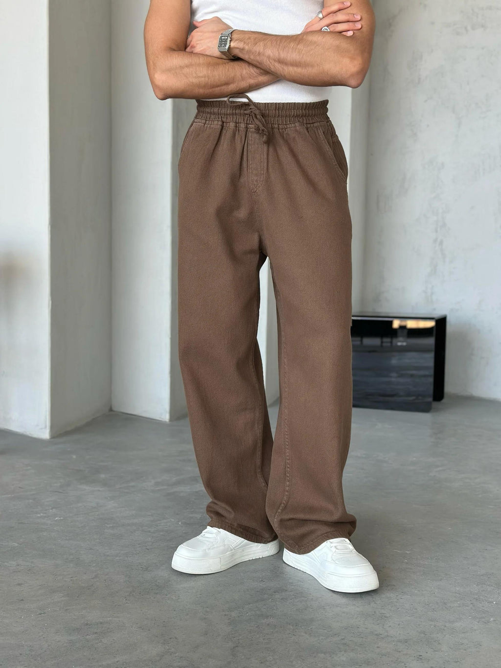 Gabardine Baggy Pants - Brown | PNT.010