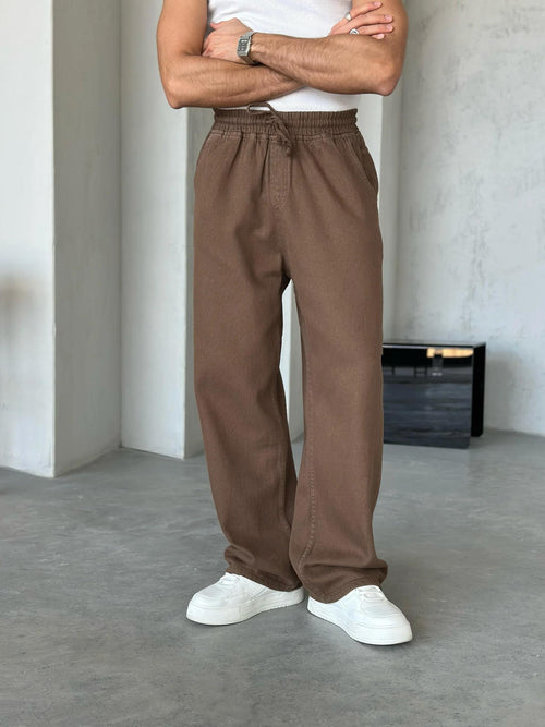 Gabardine Baggy Pants - Brown | PNT.010