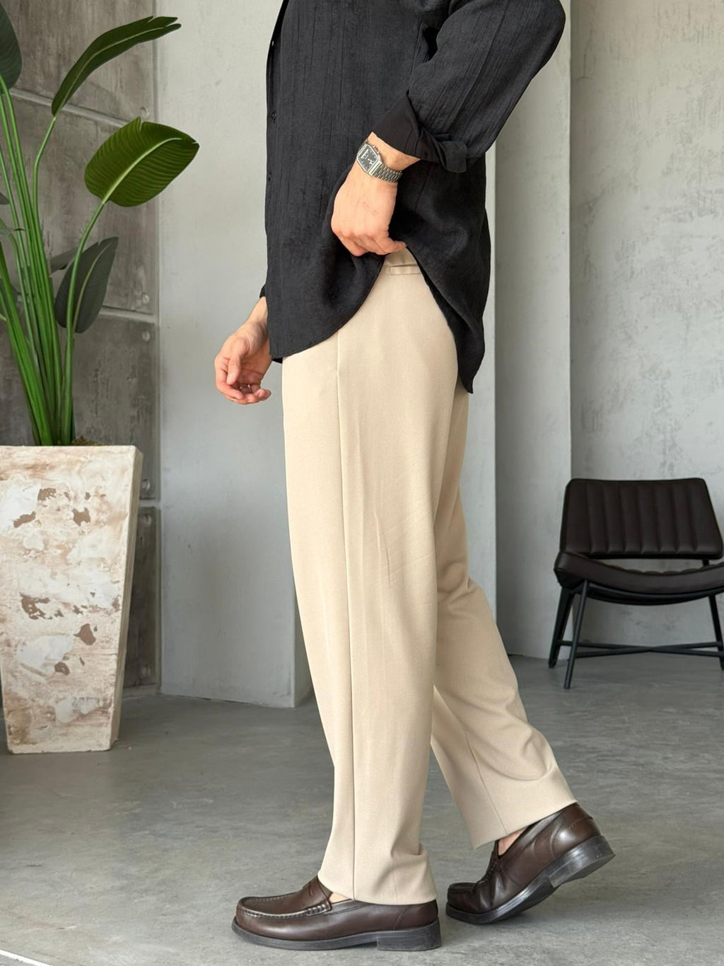 Baggy Fit Pants W – Cream | PNT.03