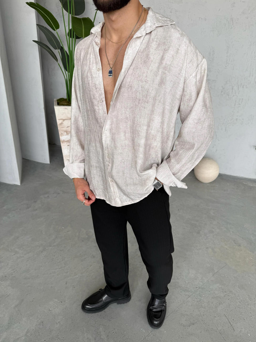 Patterned Modal  Shirt  | GML.017