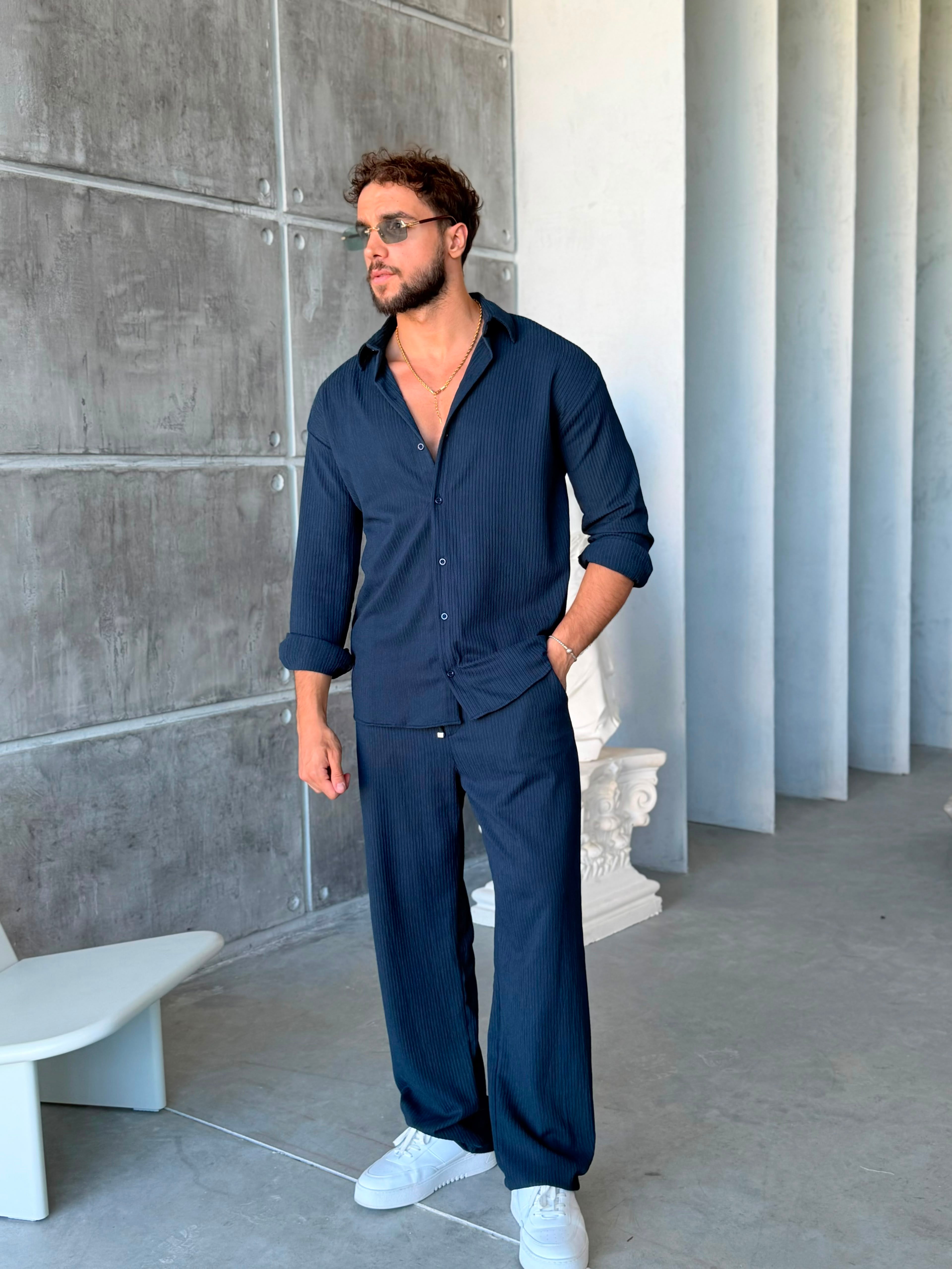 Ottoman Set - Navy Blue