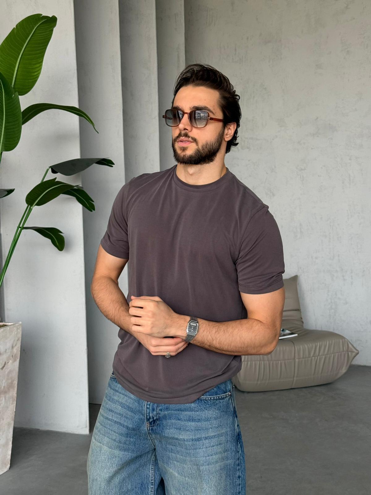 T-shirt Regular - Kahve | Tst.0001