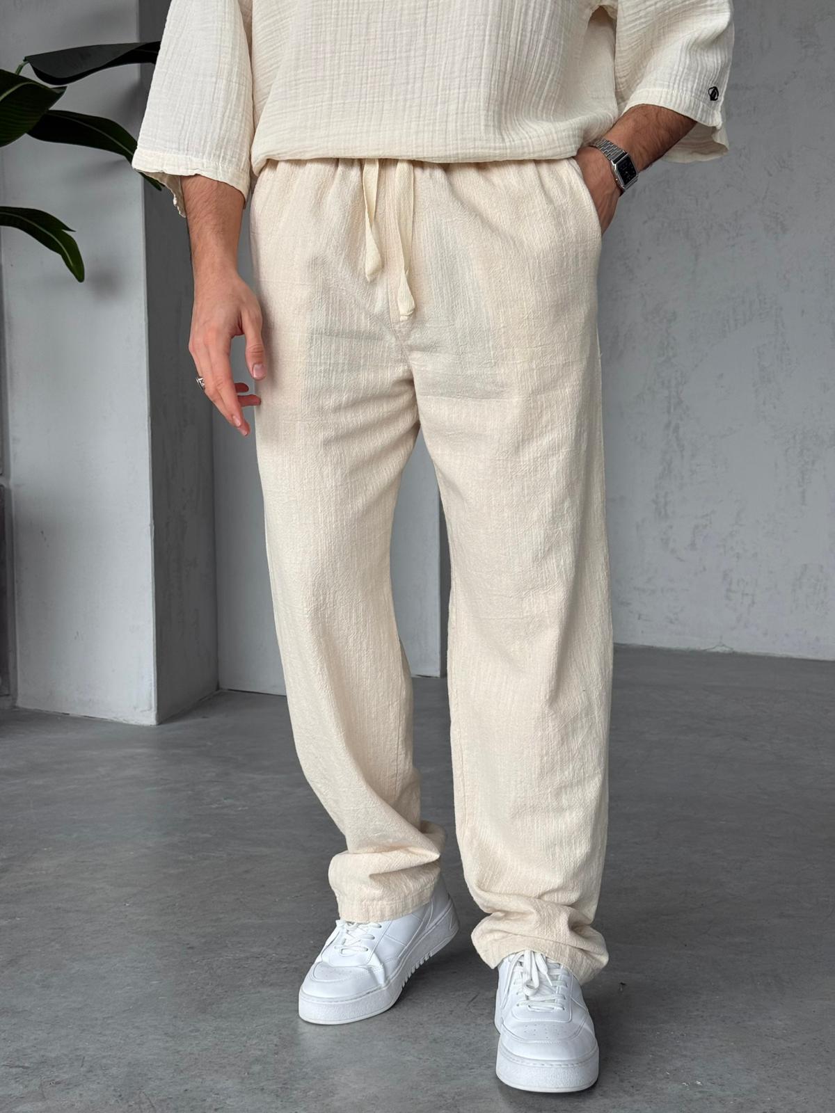 Linen Baggy Pants G -Cream | PNT.09