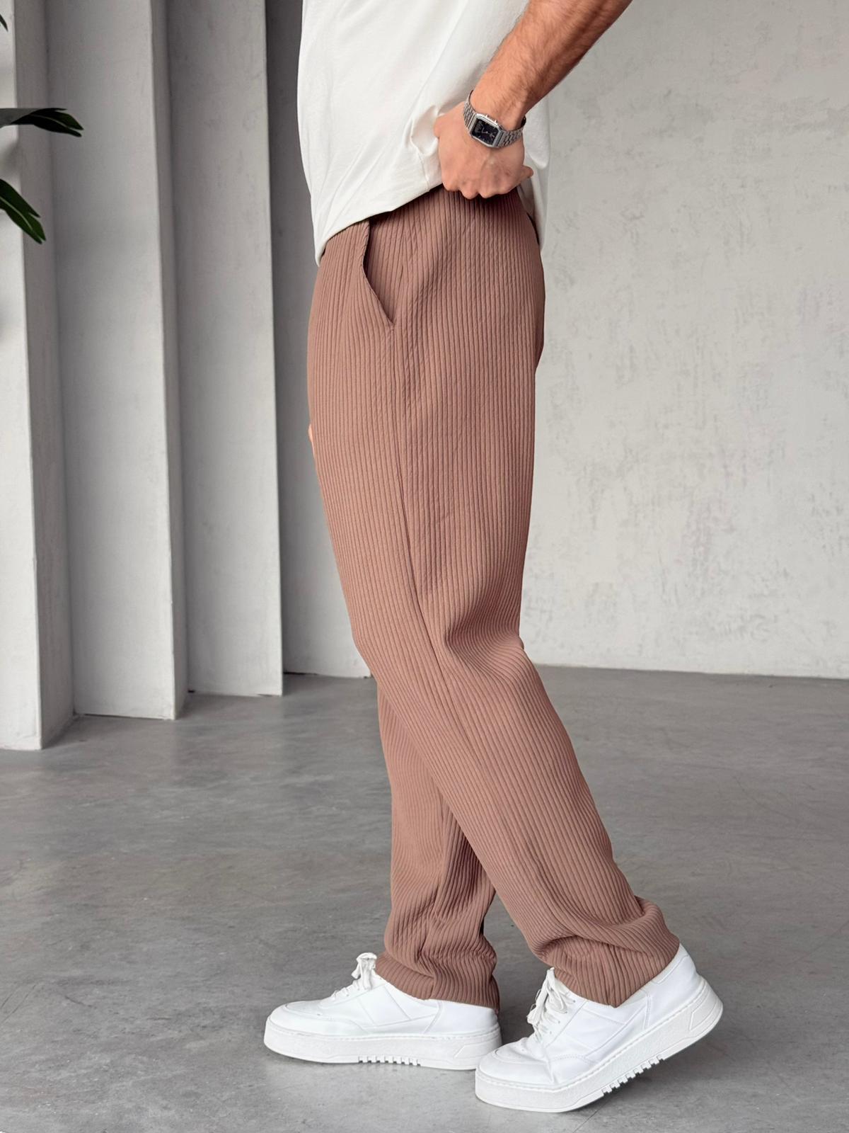 Ribbed Jogger Pants M – Brown | PNT.07