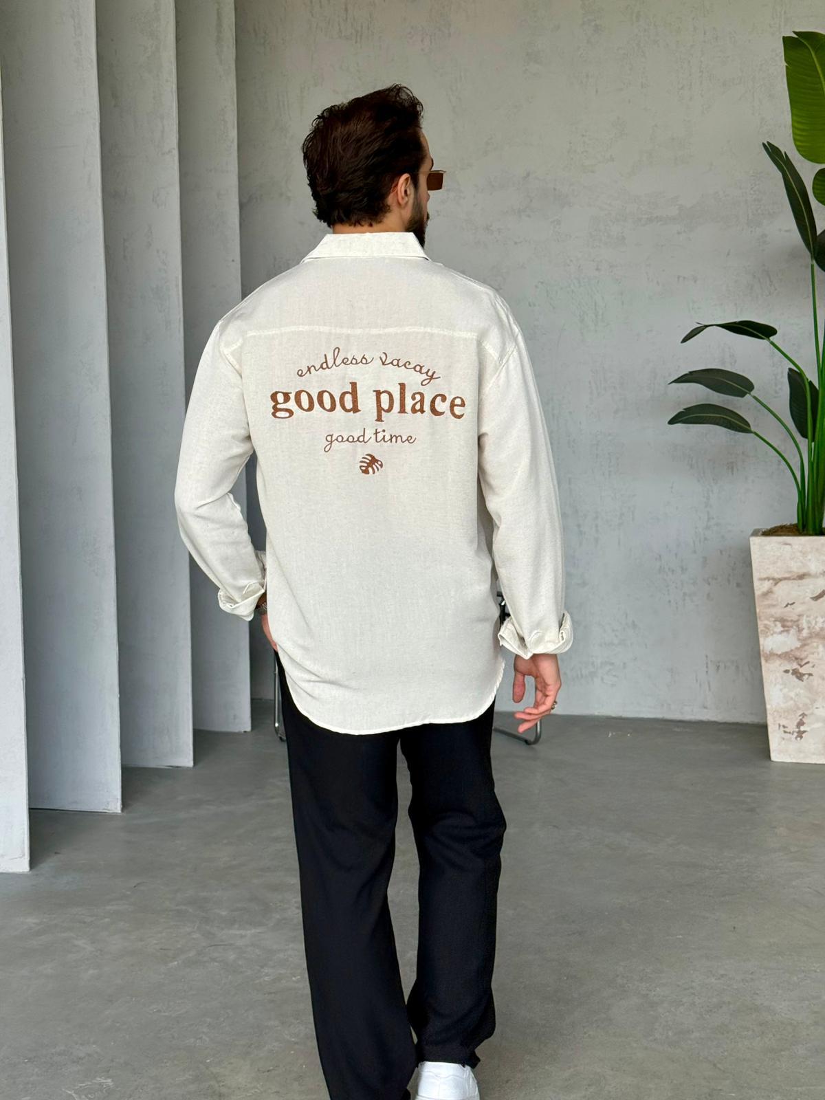 Linen Oversize Shirt - Natural White | GML.013