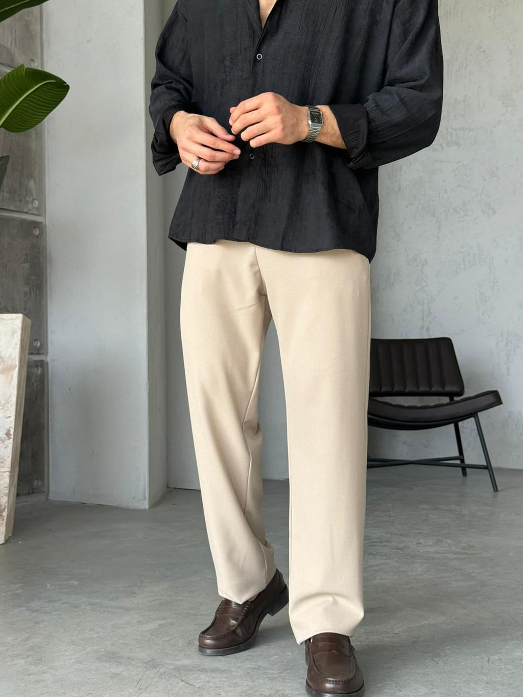 Baggy Fit Pants W – Cream | PNT.03