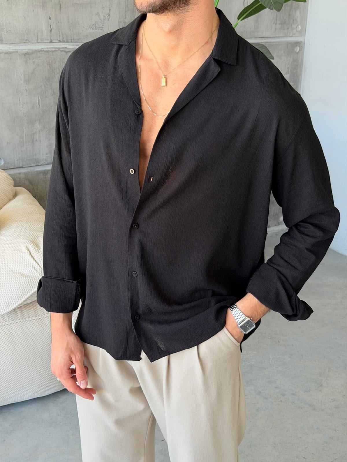Camp collor Shirt - Black | GML.017