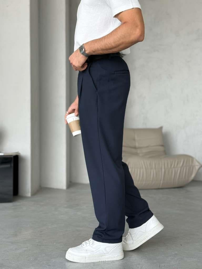 Pleated Pants W – Navy | PNT.06