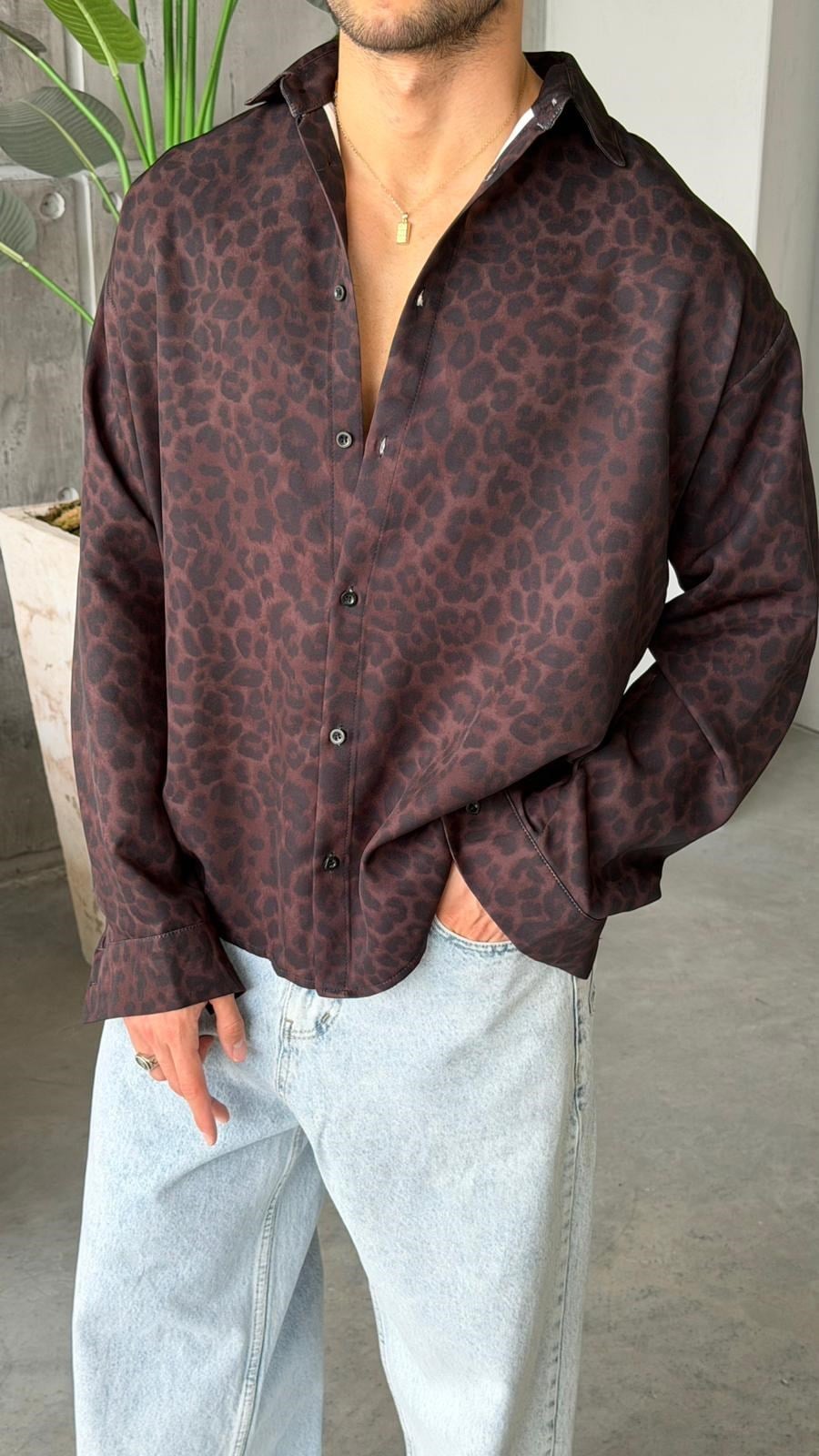 Dark Leopard Oversize Shirt | GML.018