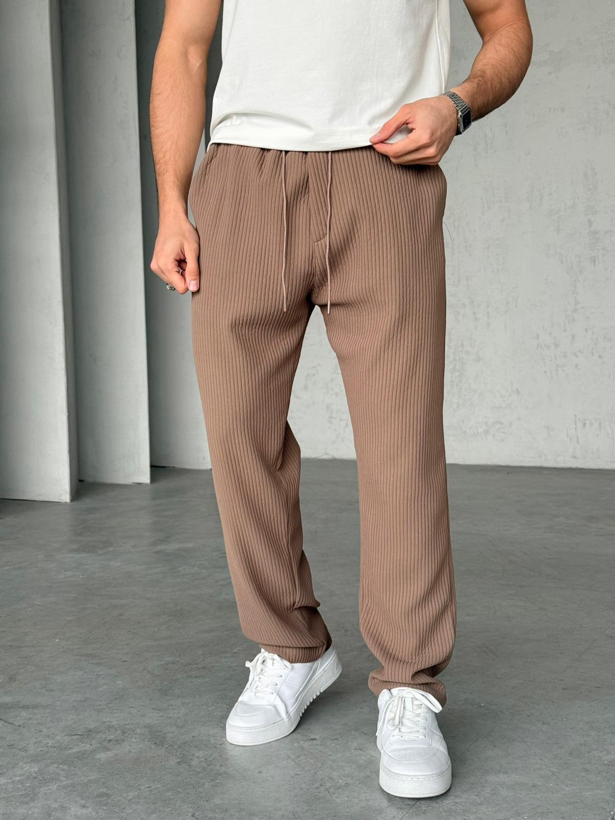 Ribbed Jogger Pants M – Brown | PNT.07