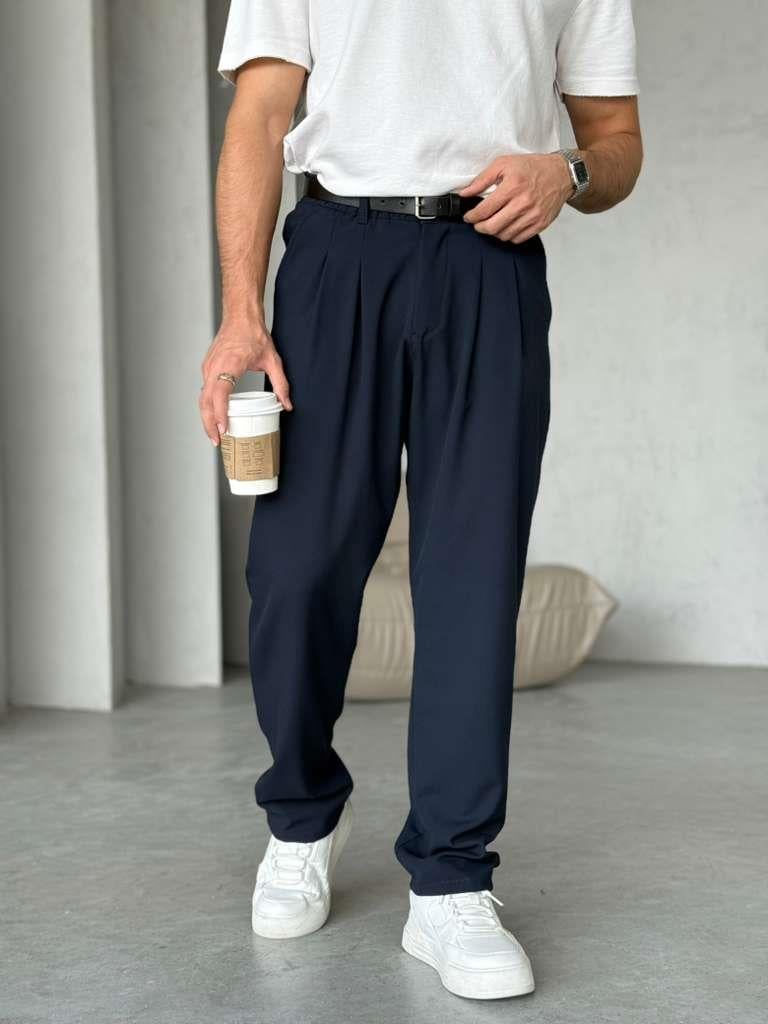 Pleated Pants W – Navy | PNT.06