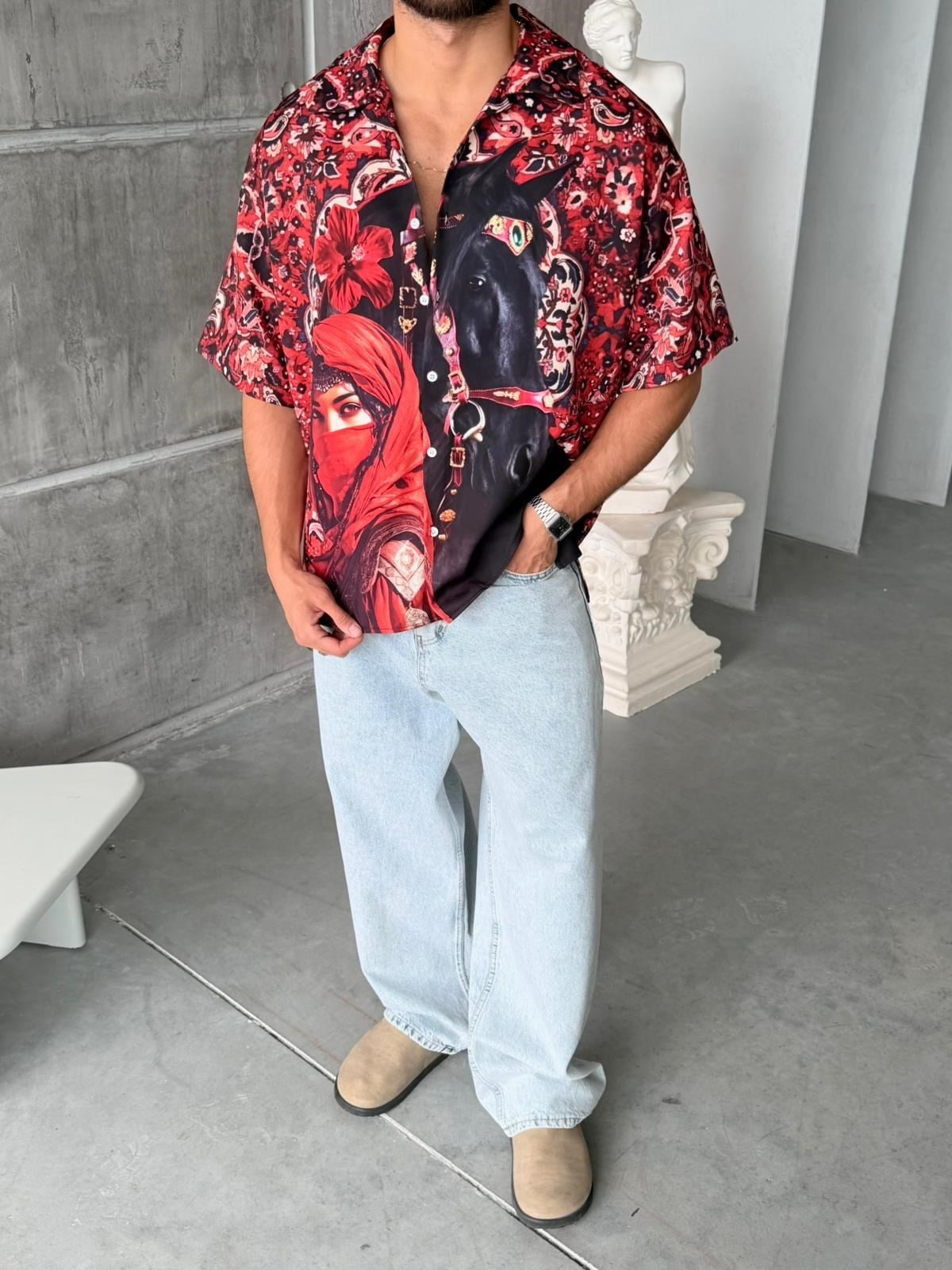 Royal Print Oversized Shirt