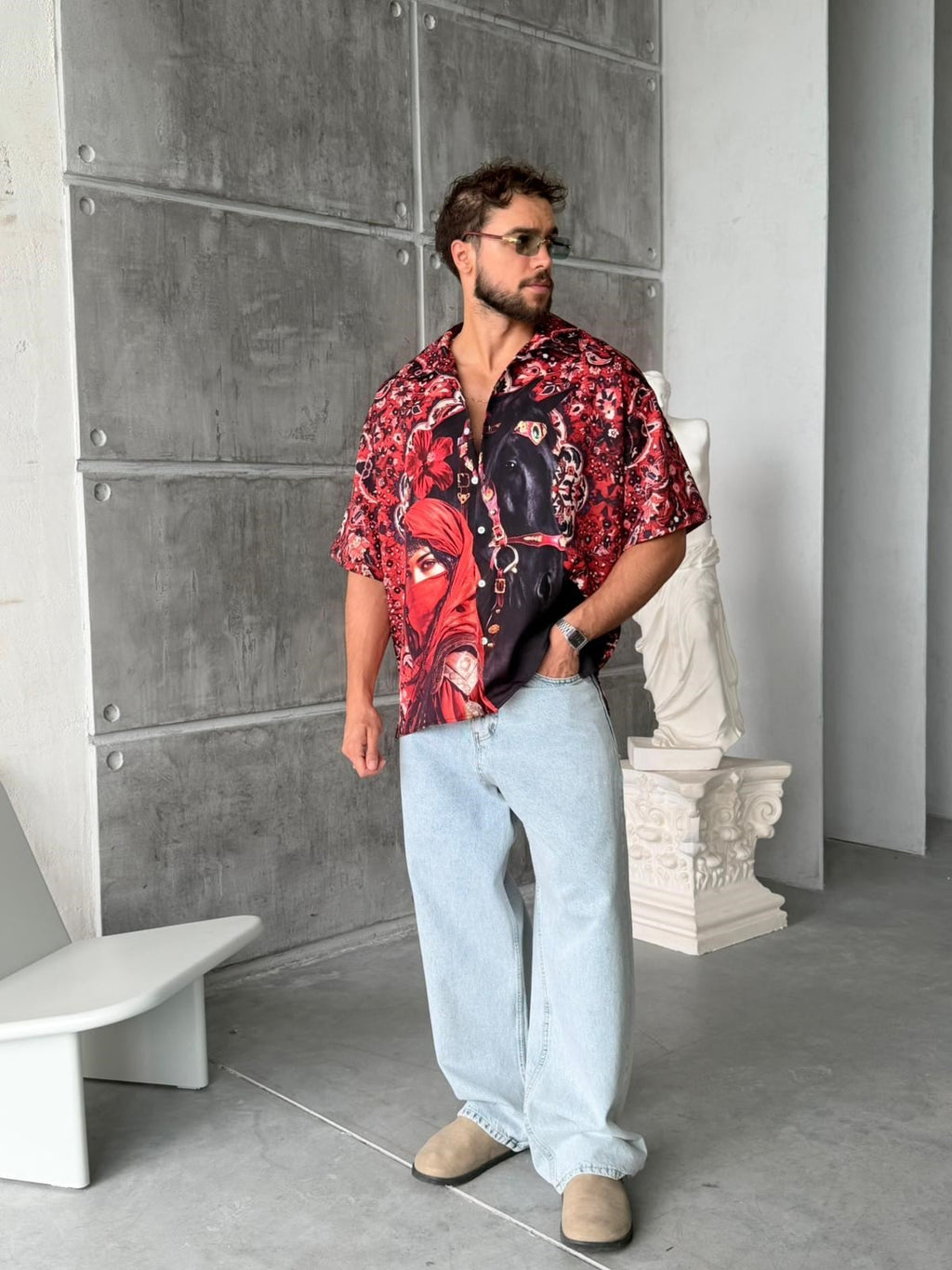 Royal Print Oversized Shirt