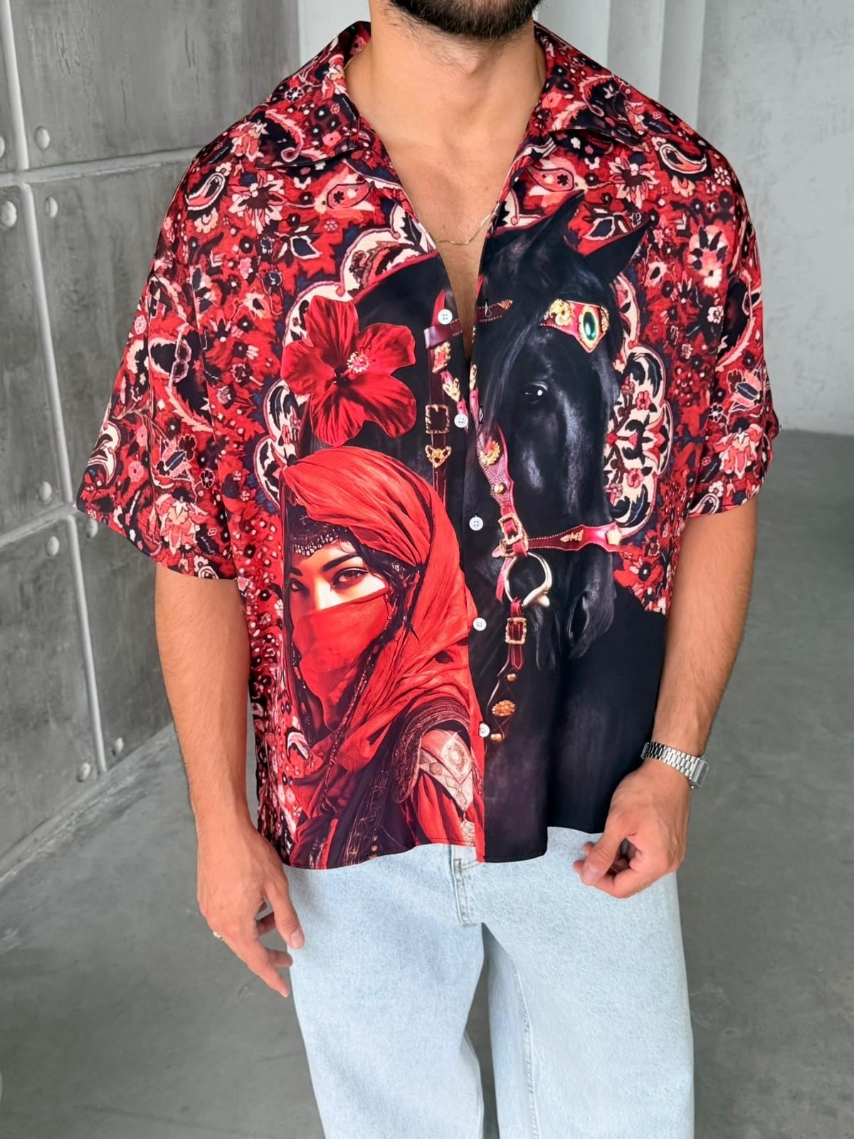 Royal Print Oversized Shirt
