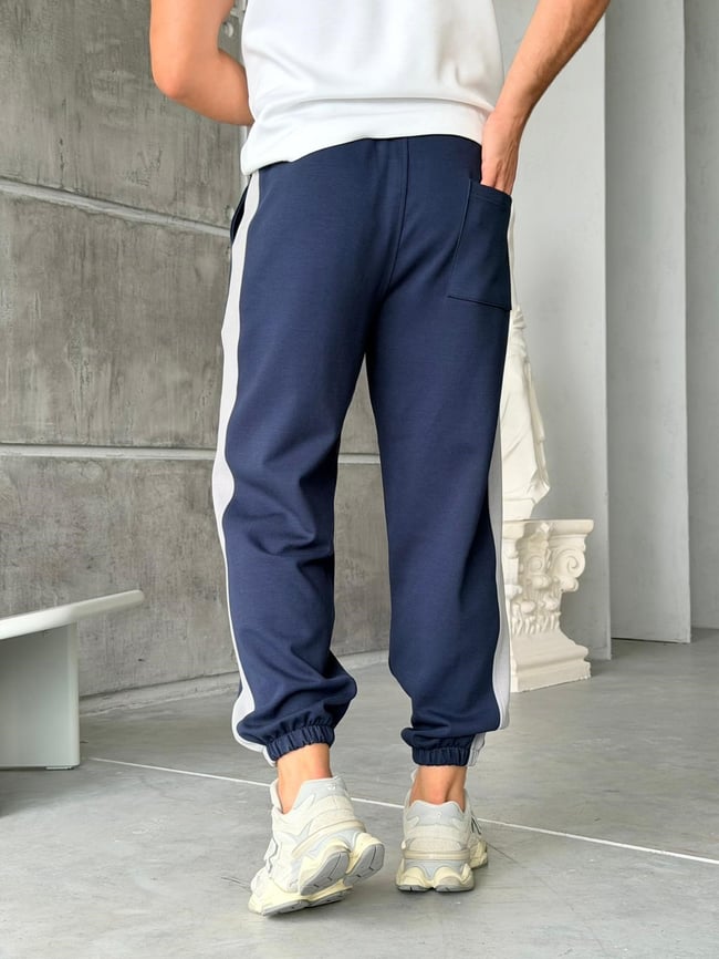 Double Face Striped Tracksuit – Navy Blue