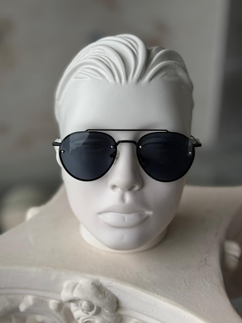 Black Lens Steel Frame Sunglasses