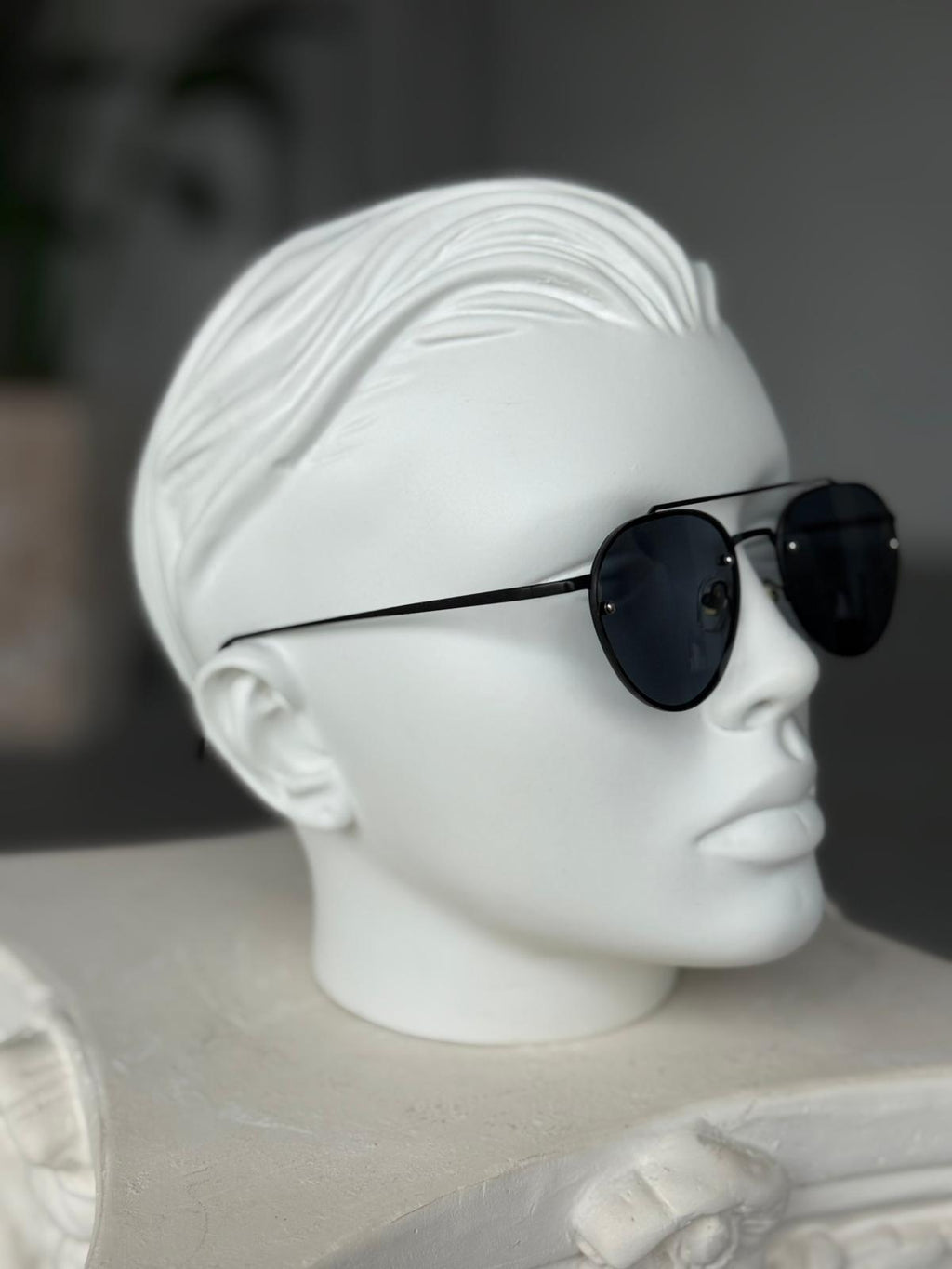 Black Lens Steel Frame Sunglasses