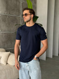 Slit Detail Modal T-Shirt – Navy | TST.022