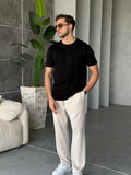 Slit Detail Modal T-Shirt –  Black | TST.022